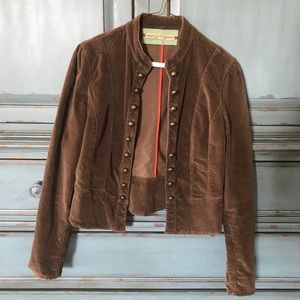 Miss Me brown velvet military style jacket